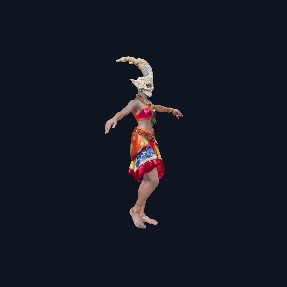 Enchanted Tribal Elf Character Model Rigged and Animated